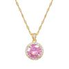 Round shape zirconia Pendant Necklace for Women 2025 New Fashion Golden Stainless Steel Chain Necklace Wedding Jewelry Accessories