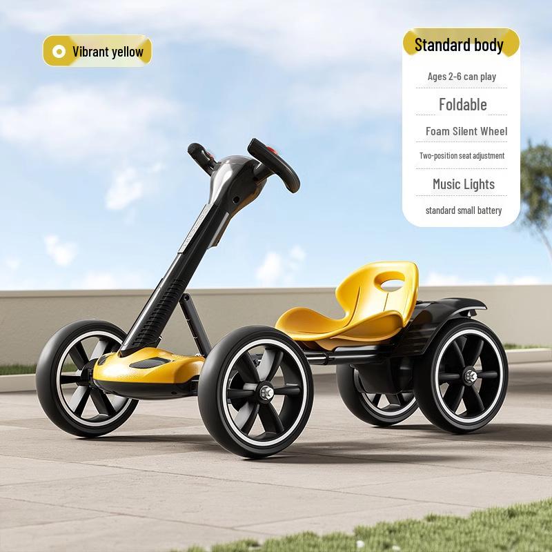 Go-Kart Elétrico Dobrável Carro de Passeio para Crianças 2-8 Anos - Não Requer Instalação