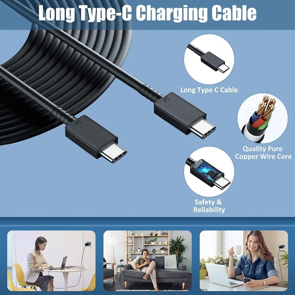 5A 45W PD Super Fast Charge USB C Cable For Samsung S21 FE S22 S23 S24 Plus Note 20 Ultra A34 A53 A54 A55 Type C To Type C Cable