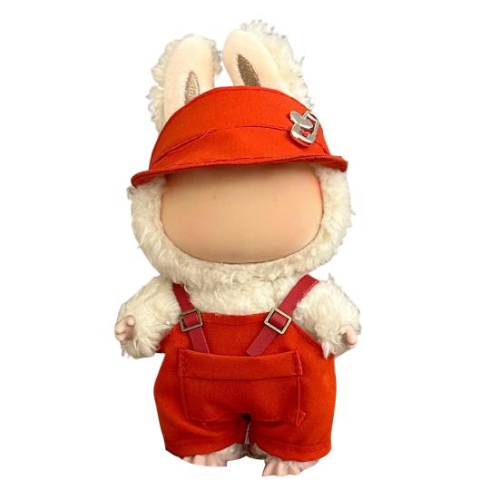 17cm Doll Clothes Set Hat Overalls Doll Outfit Playtime Doll Attire Easy Dressing Fashion Accessories