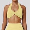 Reggiseno Sportivo da Donna con Scollo all'Americana Crop Top Yoga con Twist Frontale e Imbottiture Rimovibili