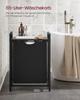 VASAGLE Laundry Basket, Laundry Hamper, Pull-Out and Removable Laundry Bag, Shelf, Metal Frame, 65L, 50 x 33 x 72 cm, Rustic Brown and Black