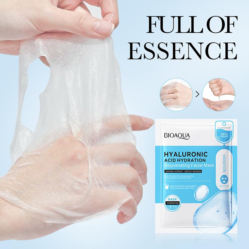 12pcs BIOAQUA Hyaluronic Acid Face Mask Skincare Moisturizing Anti Acne Anti-wrinkle Facial Masks Face Sheet Mask Skin Care