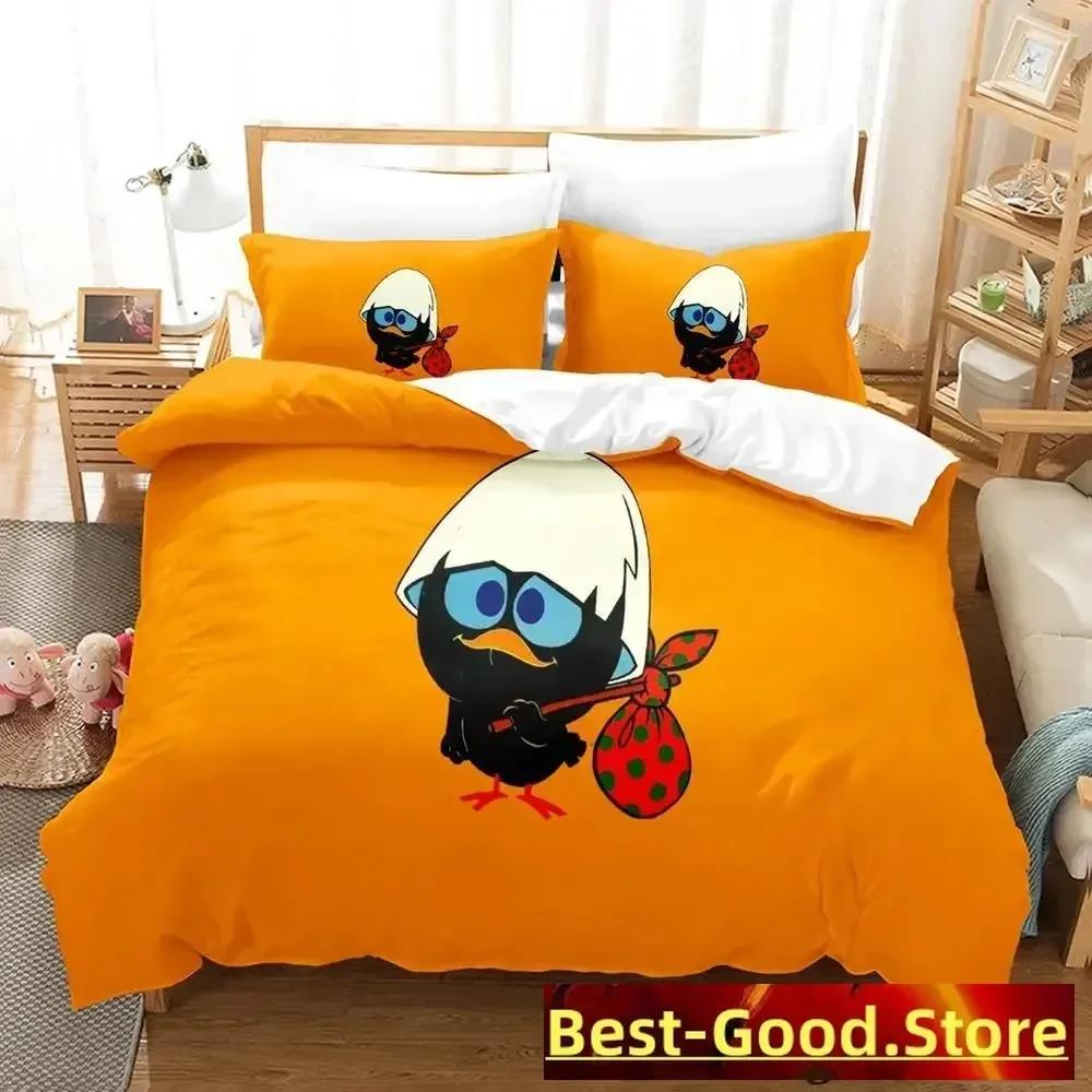 Cute Calimero Bedding Set Single Twin for Full Queen King Size Bed Set Aldult Kid Bedroom soft Duvetcover Sets Kawaii Bed