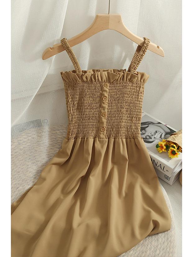2026 Women's Plus Size Slimming Fairy Camisole Slip Dress with Pleated Hem for Summer