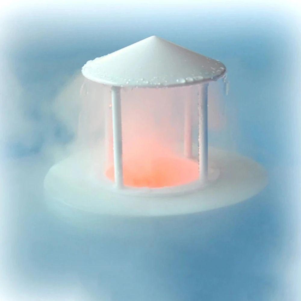 White Floating Mist Dispenser Mini Fogger Water Fountain LED Light Humidifier  Fish Tank