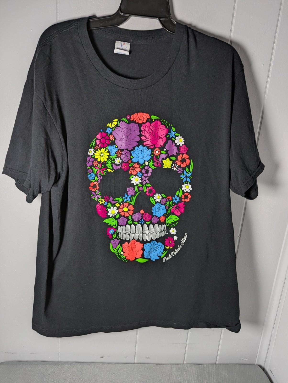 Yazbek Tshirt Floral Skull Size 2XL Black S разноцветный
