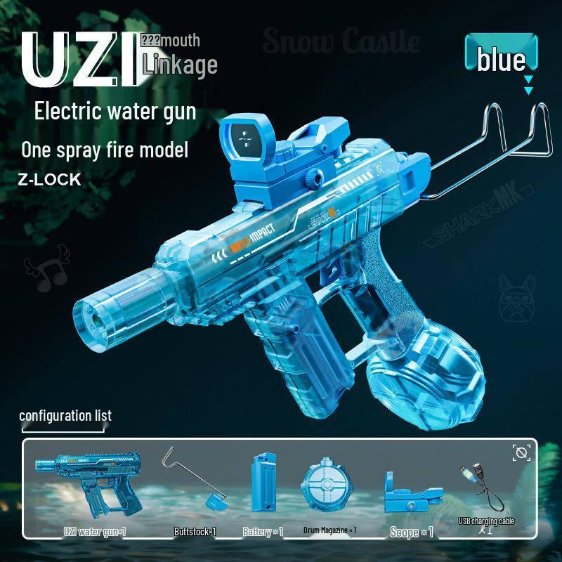 2026 Transparent M416 Electric Automatic Water Gun with Lights - Kids' Outdoor Water Play Toy