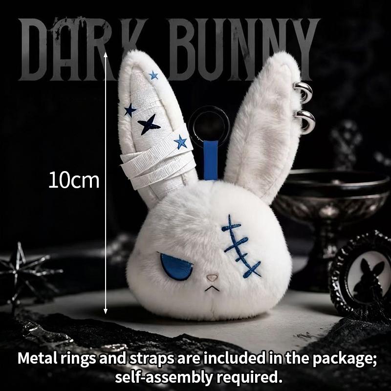 Dunkles Kaninchen Schlüsselanhänger Gotischer Stil Hase Schlüsselanhänger Rucksack Anhänger Charms Cartoon Hängender Schlüsselanhänger Geburtstagsfeier Geschenk