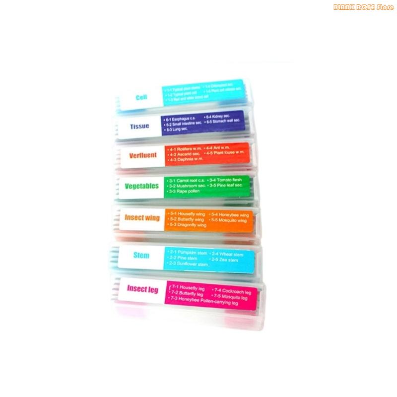 K1AE 35pcs Educational Microscope Prepared Slides Seven Categories Biology Classroom