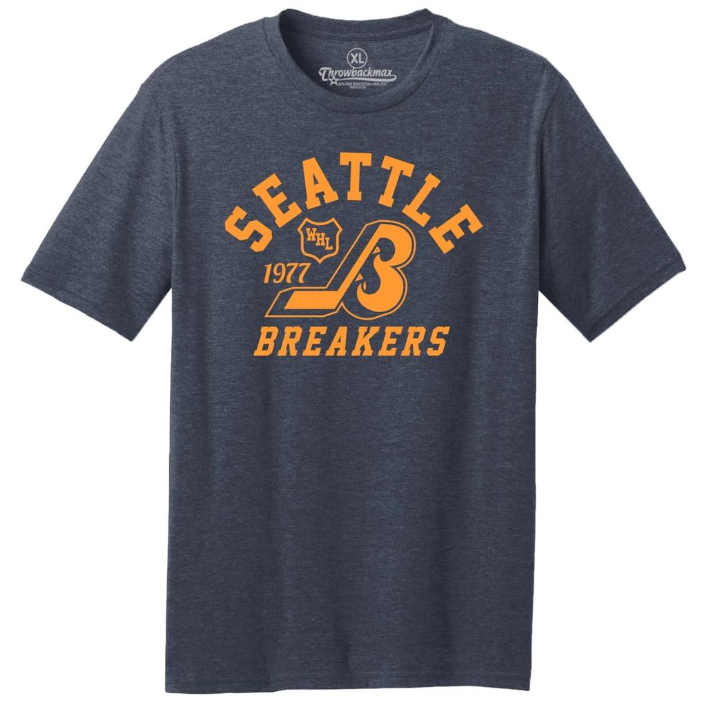 Seattle Breakers WHL 1977 Hockey TRI-BLEND Tee Shirt - Seattle Kraken