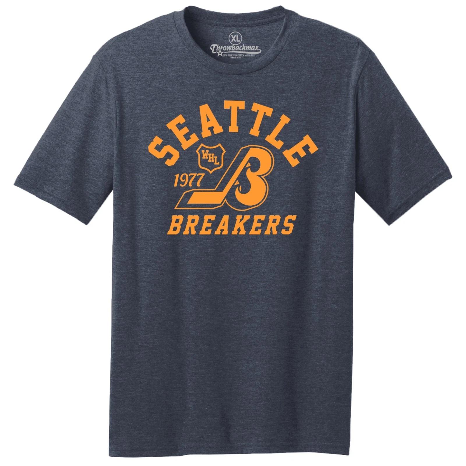 Seattle Breakers WHL 1977 Hockey TRI-BLEND Tee Shirt - Seattle Kraken M