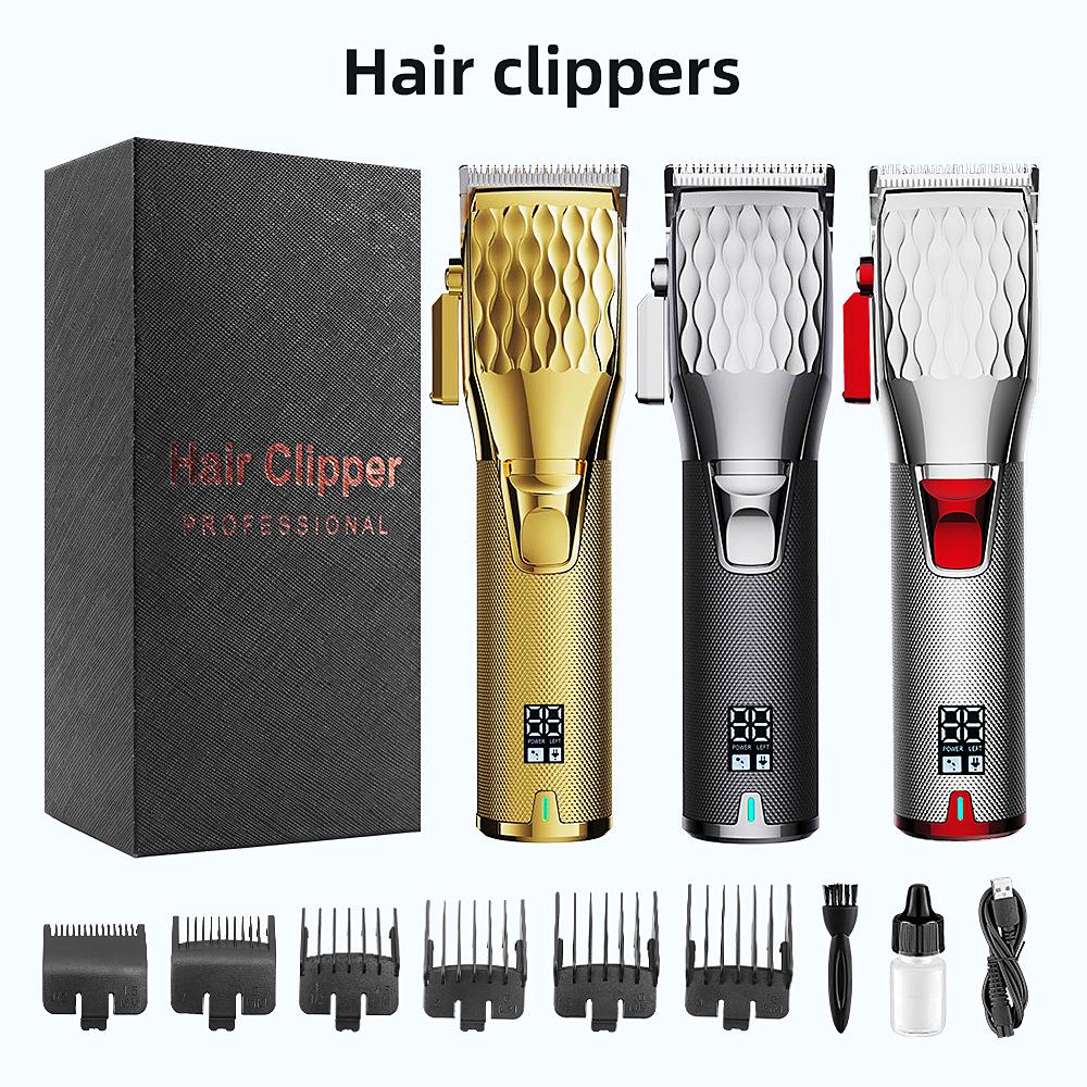Multifunctional Digital Display Electric Hair Clipper: Barber-Grade Metal Oil Head Trimmer
