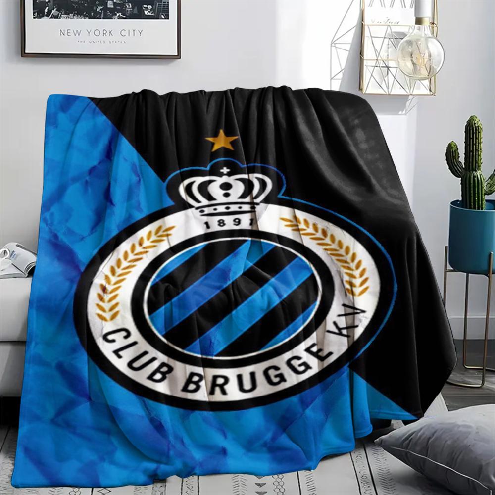 1 Pezzo Coperta in Flanella con Stampa Club Brugge K V, Alta Qualità Comoda per Tutte le Stagioni, Decorazione per la Casa, Calore e Comfort, Perfetta per Regali di Natale
