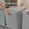 Large Capacity Houndstooth Non-Woven Clothes Storage Box and Luggage Bag