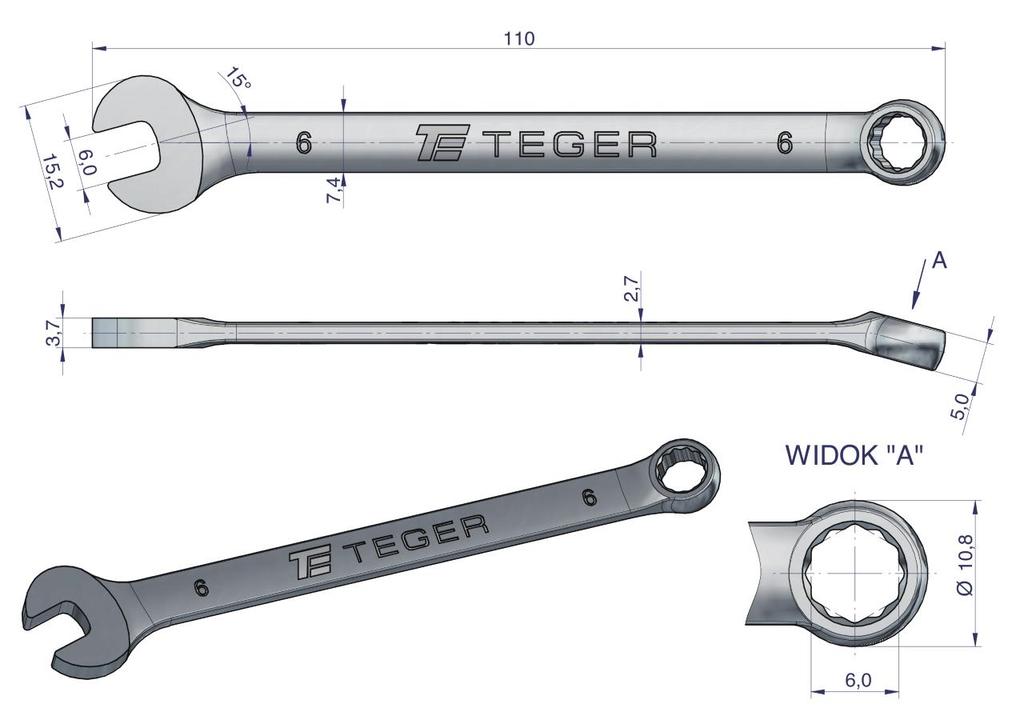 Klucz Płasko-Oczkowy 6 Mm / Teger