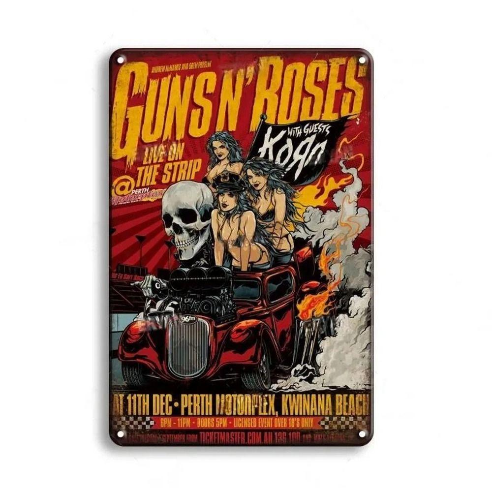 Rock Band Tin Signs, Metal Music Wall Decor 20x30cm