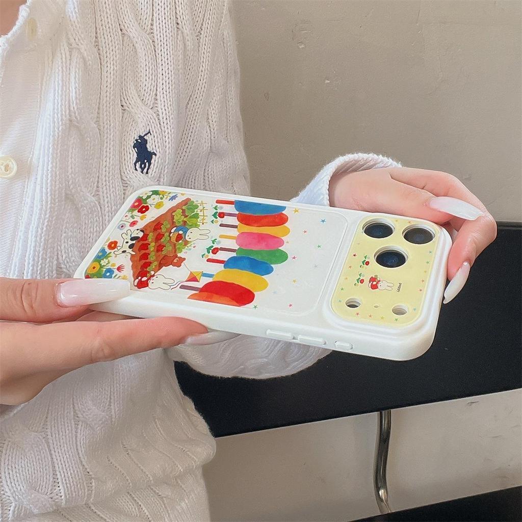 Cartoon Rabbit & Bear iPhone 15/Pro Max Anti-Fall Case
