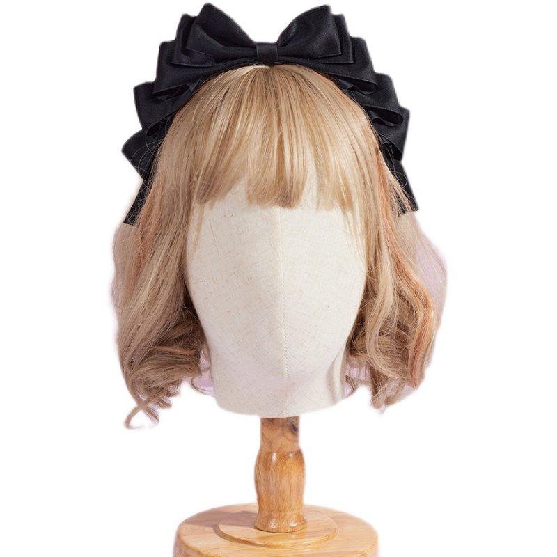 Original Handmade Multi-layer Bow Headband Japanese Cute Versatile Lolita Hair Accessories KC Headgear Multi-color Hair Clips