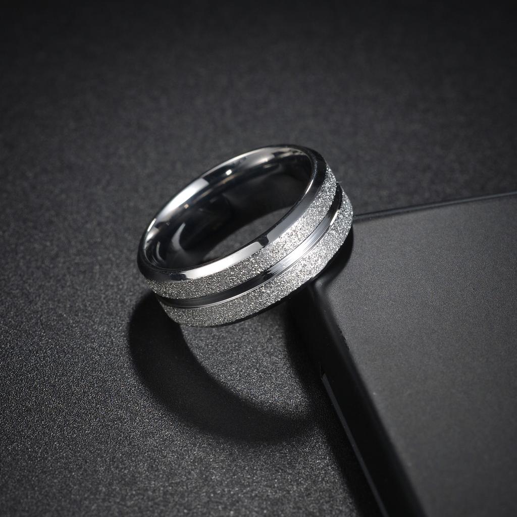 Simple 8mm  Men's Couple Black Titanium Ring Matte Finished Finger Ring Jewelry for Male Wedding Bands Gift