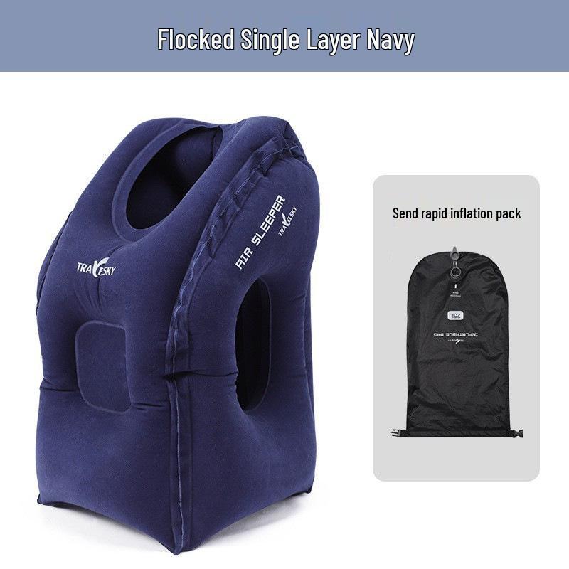 Tragbares aufblasbares Nackenkissen für Reisen, Büro und Autos - Langstrecke, Hochgeschwindigkeitsbahn und Nickerchenkissen