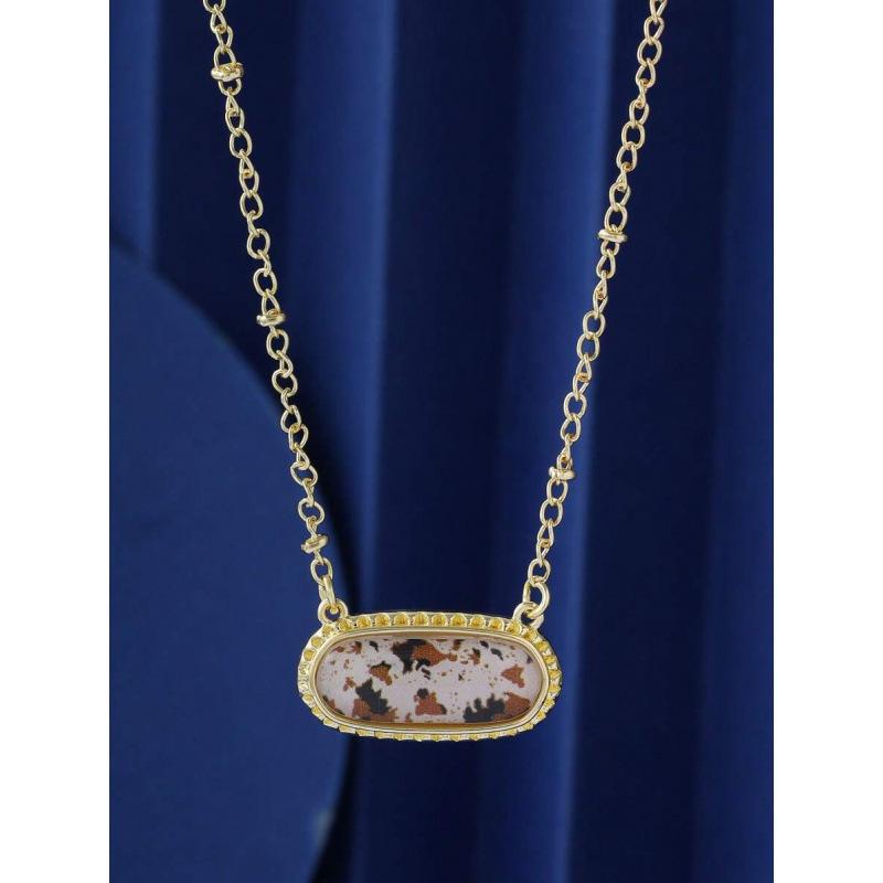 Oval Pendant Necklace, Fashionable European And American Design, Copper, Suitable For Girlfriend, Daily Wear