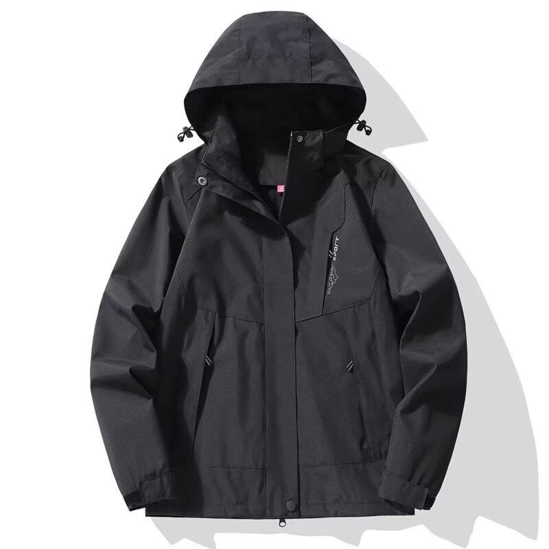 Unisex Hooded Windproof Waterproof Jacket Outdoor Sportswear Casual Loose Fit