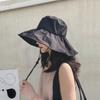 Solid Color Women Fisherman Hat Anti-Ultraviolet Foldable Wide Brim Sun Hat Adjustable Sunshade Sun Protection Hat
