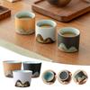 Ceramic Tea Cup Porcelain Painted Teacups Chinese Kungfu Cup Retro Coffee Mug Ceramic Glaze Painted Tea Cup Gift To Friends