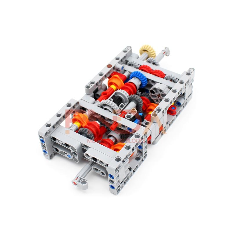 Technology Moc Mechanical Group Engine Gearbox 4 6 8 Speeds With Reverse And Neutral Diy Building Blocks Bricks Compatible Car
