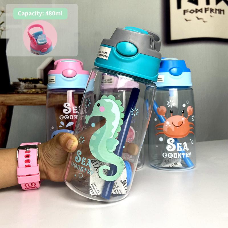 Cute Little Boys Plastic Cup children Water Cup Sippy Cup Creative Handy Cup Duck Beak Children Cup Students Water Cup