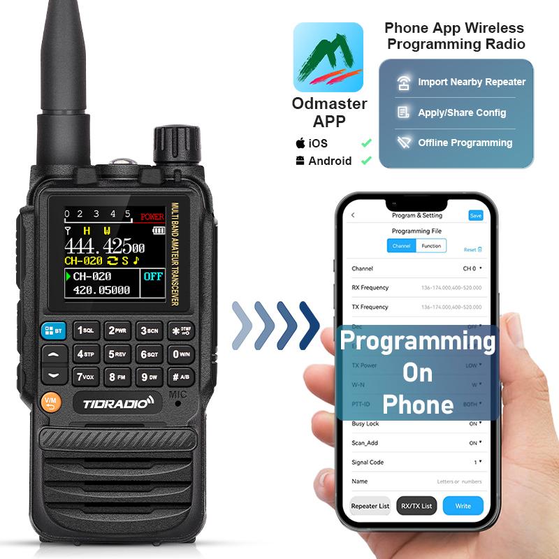 TIDRADIO TD H3 Walkie Talkies Long Range Wireless Programming Air Band Tow Way Ham Radio Wireless Set USB Rechargeable GMRS