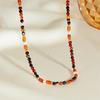 Niche Light Luxury Natural Stone Necklace Beaded Simple Retro Collarbone Chain Dopamine Exquisite Small Fragrance