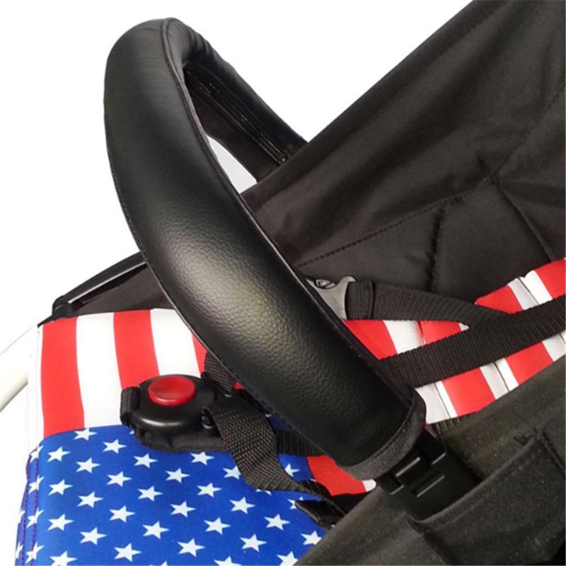 1pc Baby Stroller Leather Handle Covers Trolley Armrest Protective Case Baby Cart Zipper Protector Cover Pushchair Accessories