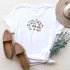 (Asian Size) Tee Top Plant Trend Cute Style Lovely Women Clothing Print Fashion T Shirt Woman Female Short Sleeve Graphic T-shirts