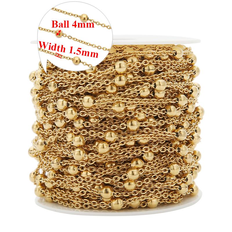 2 Meters Stainless Steel Satellite Cable Link Beads Chains DIY Bracelet Jewelry Making Necklace  Accessories Handicraft Anklets