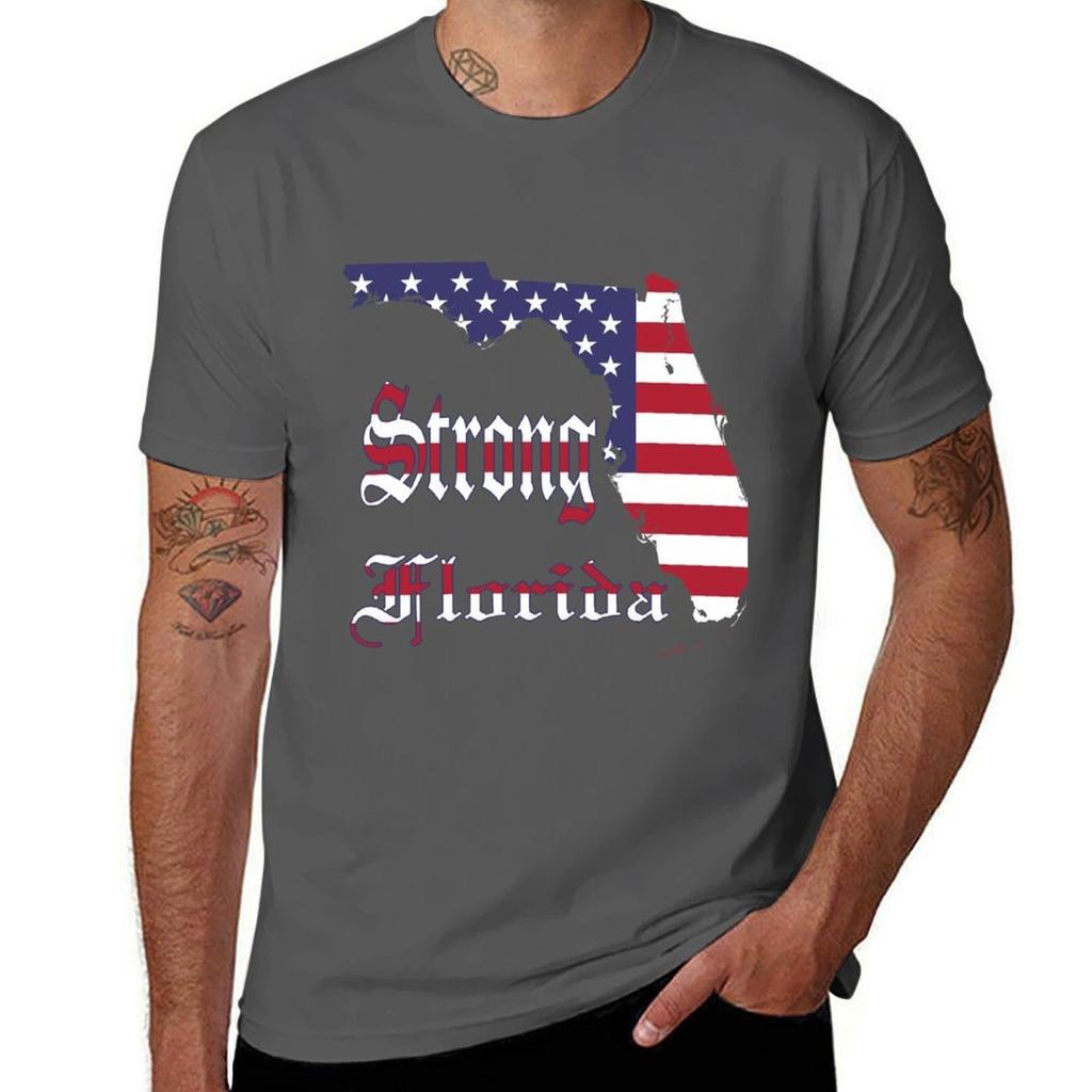 Florida strongStrong Florida Floridastrong Flag Florida Strong USA TShirt Urban Style Casual Short Sleeve Top TShirt