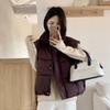 Down cotton vest women's autumn and winter new loose cotton vest solid color vest jacket