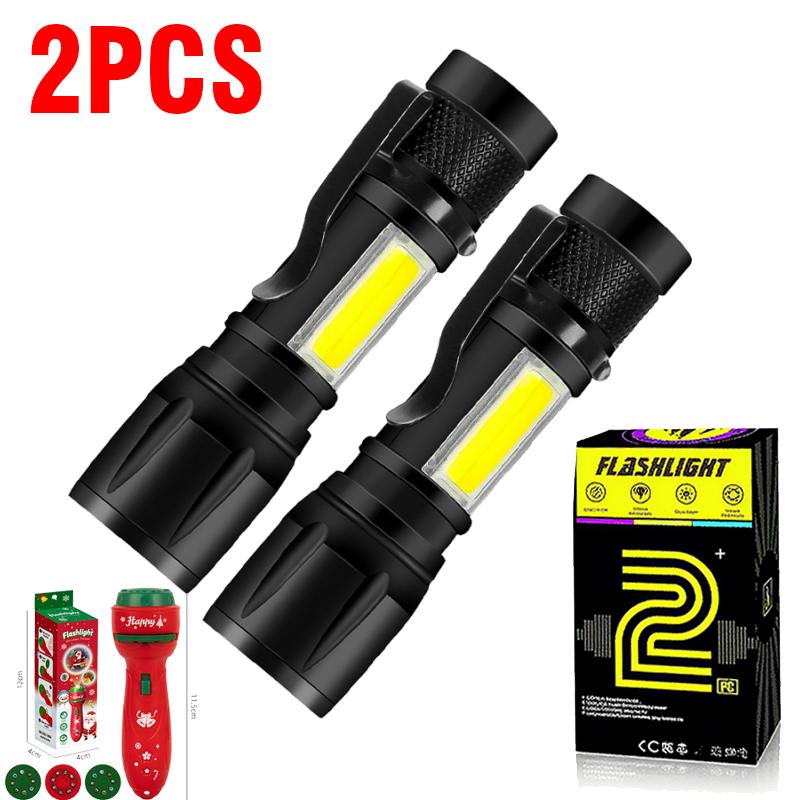 LED Strong Light Flashlight Rechargeable Multi Functional for Long Range Portable Outdoor Home Mini Flashlight Cap Clip Light