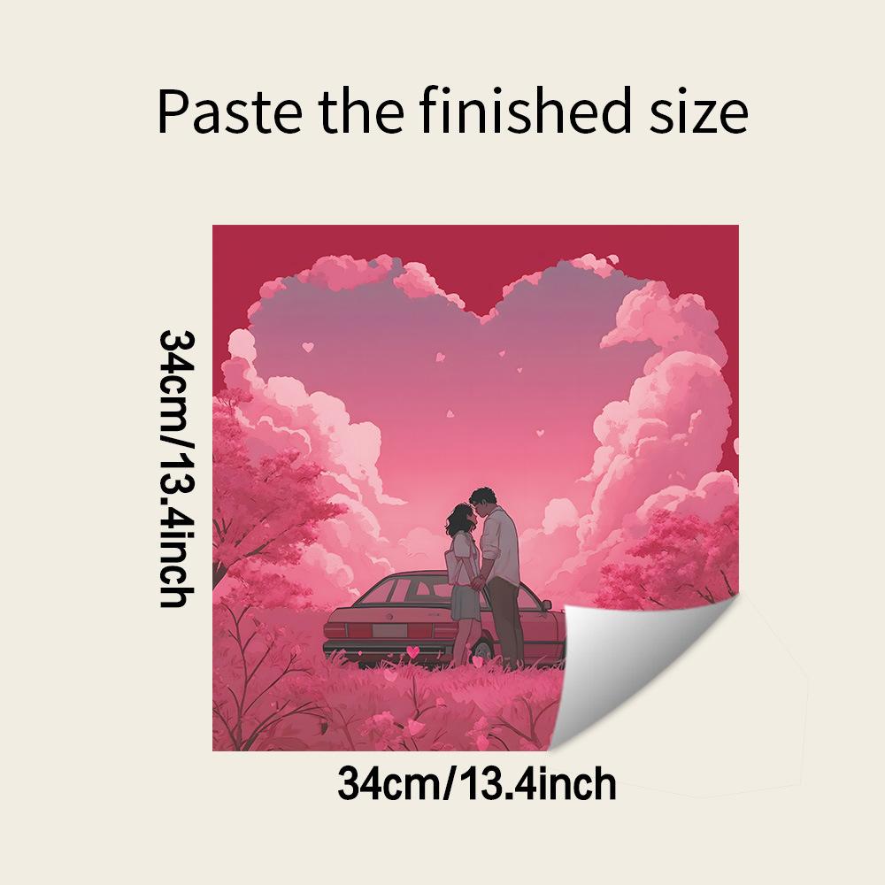 

История любви под романтическими облаками в форме сердца, Посудомоечная машина, Наклейки для украшения кухни