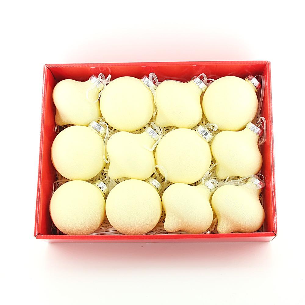 

12pcs Plastic Christmas Ball Waterproof Xmas Tree Hanging Ornament Xmas Decorative Balls Window жовтий