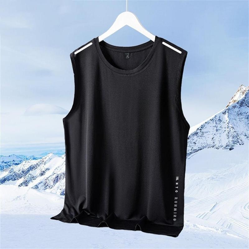 Quick Ship Men's Ice Silk Loose Fit Tank Top - Plus Size, Summer Thin, Fitness Racerback, Sleeveless