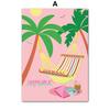 Sea Sun Coconut Tree Cocktail Summer Landscape Wall Art Canvas Painting Posters And Prints Pictures For Living Room Decoration