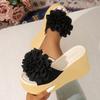 New Wedges Sandals Women Slippers Summer Beach Platform Shoes Flower Slippers Women High Heel Slippers Women Fashion34-43