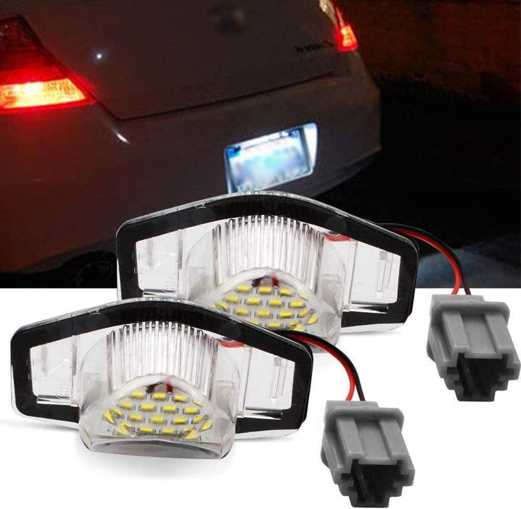 VISPREA Honda LED License Plate White Direct 12V 18 LEDs Per Set of Compatible with C154 Lights, LED, Replacement, 3W, Side, 2, Stepwgn, Odyssey, Fit,