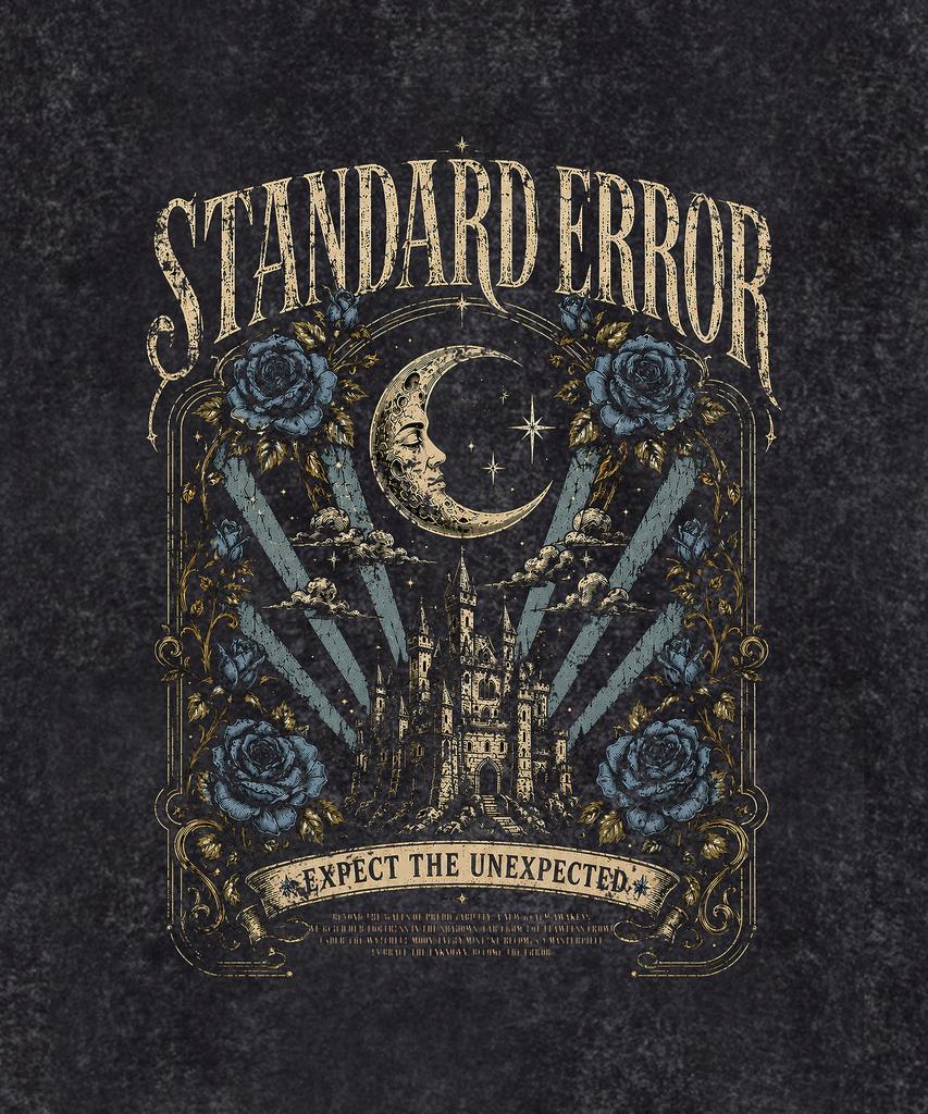 STANDARDERROR 87-Stan338 Vintage Moon Castle Pigment Short Sleeve T-Shirt (3 Colors)