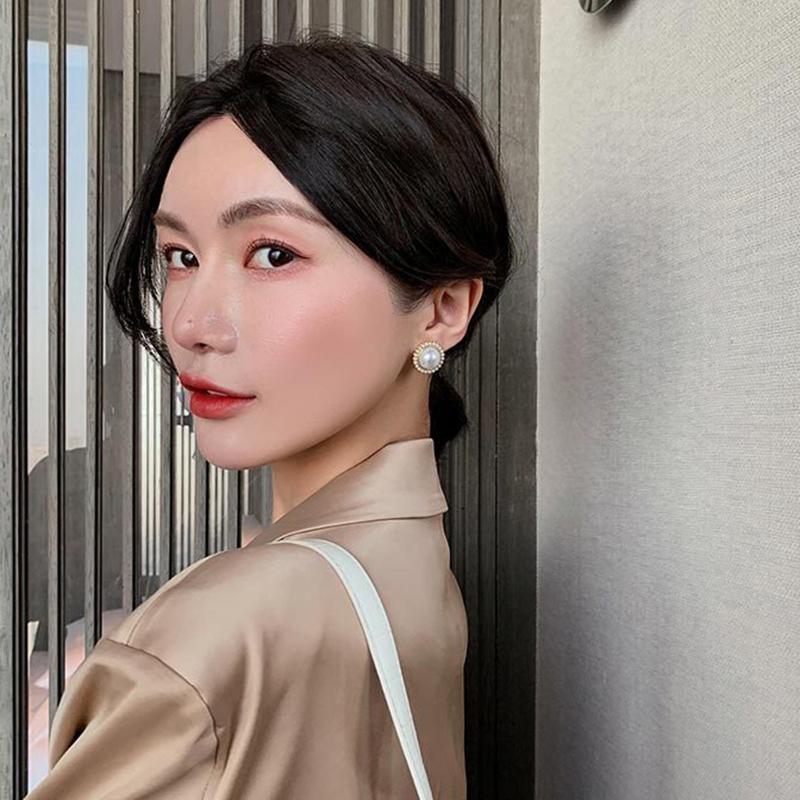 Trendy Style Imitation Pearl Design Stud Earrings For Women Exquisite Daily Wearable Jewelry Elegant Wedding Accessories