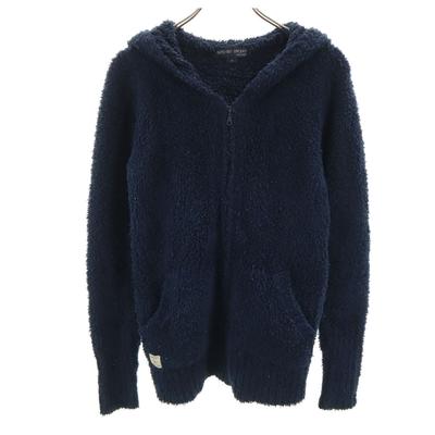 BAREFOOT DREAMS Long Sleeve Zip Hoodie M Navy Women Used