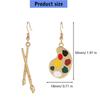 Artist Palette and Paintbrush Drop Earrings for Women, Polished Alloy French Hook Jewelry for Commute Styling