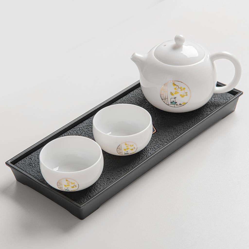 Kung Fu Tea Set Home One Pot Two Cups Tea Plate Small Ceramic Teapot Teacups Hotel Personal Small Sets Traveling